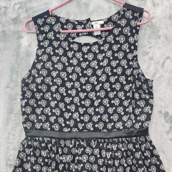 Bar lll Dress Womens XL Black Sleeveless Fit & Flare Chiffon Back Cutout Bicycle - Picture 2 of 11